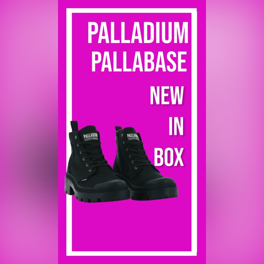 Palladium Women’s Black Pallabase Twill Boots - Size 8.5 | New In Box
